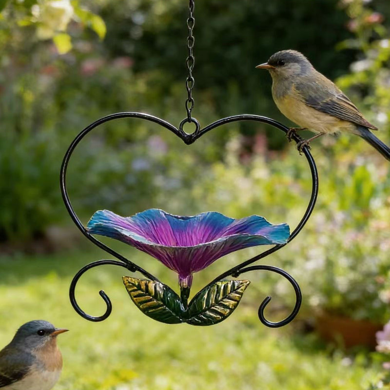 Heart-Shaped Bird Feeder – Floral, Hanging,Perfect for Backyard or Balcony