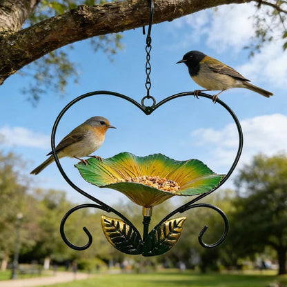 Heart-Shaped Bird Feeder – Floral, Hanging,Perfect for Backyard or Balcony