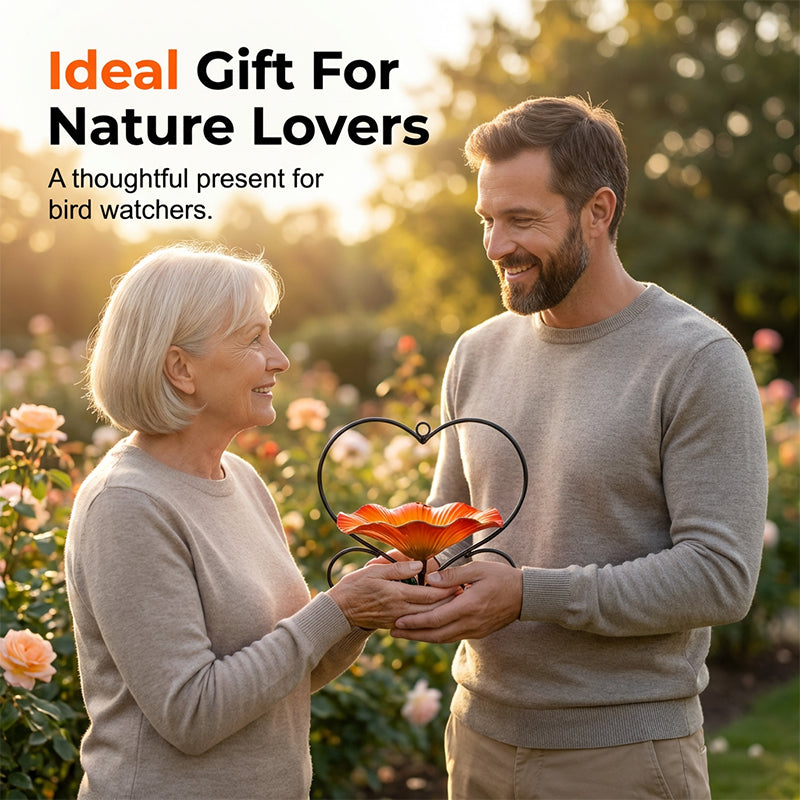 Heart-Shaped Bird Feeder – Floral, Hanging,Perfect for Backyard or Balcony