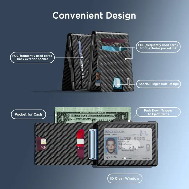 Men's Pop-Up Wallet | RFID Blocking Slim Aluminum Wallet