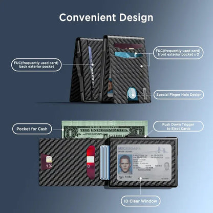 Men's Pop-Up Wallet | RFID Blocking Slim Aluminum Wallet