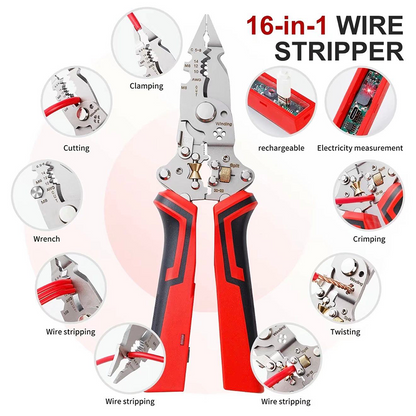 16-in-1 Electrical Pliers with Voltage Tester