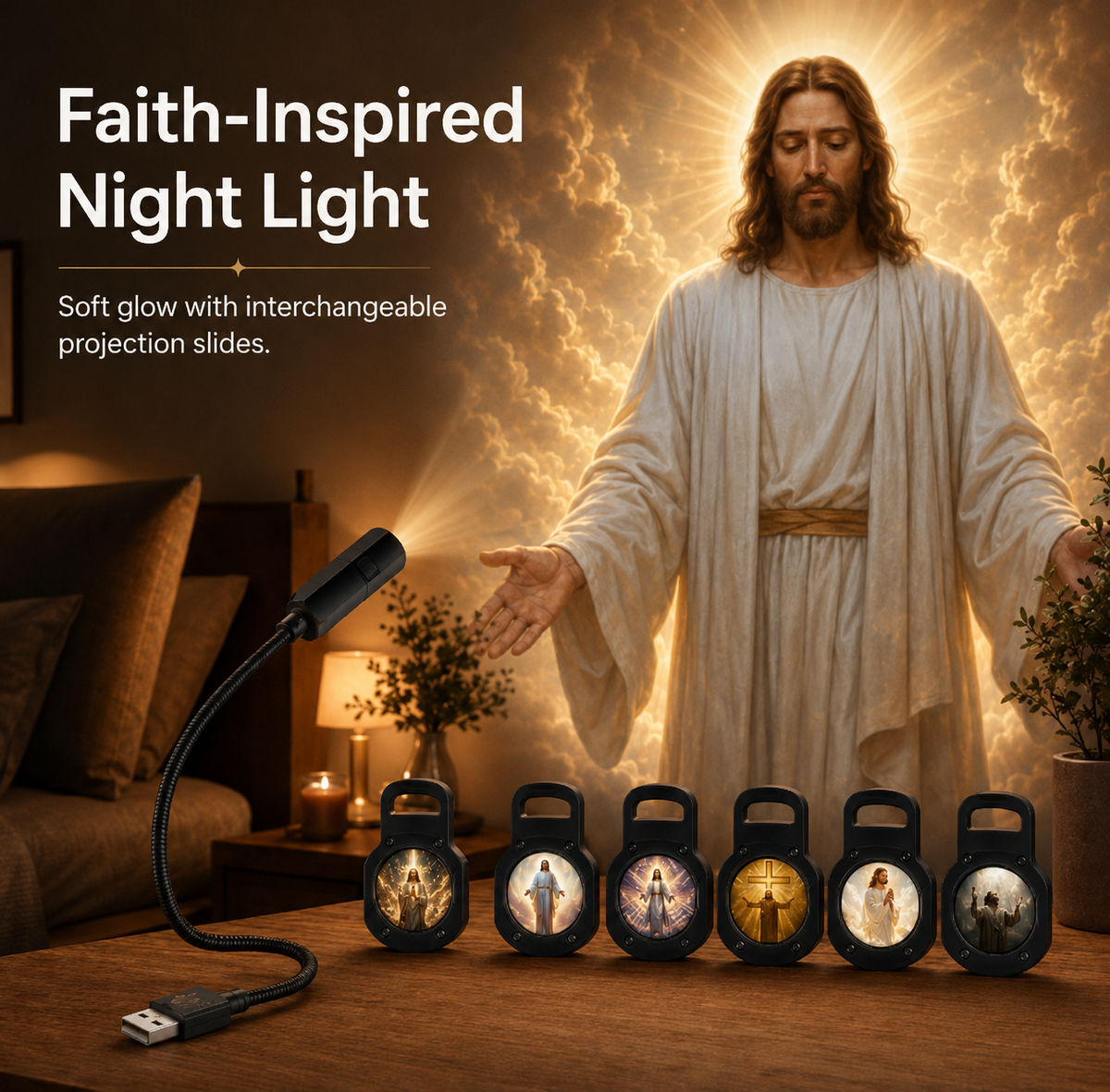 Plug & Play Jesus Projection Night Light