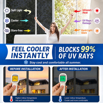 Over 50% OFF NOW One-Way Mirror Window Film for Daytime Privacy, UV Protection