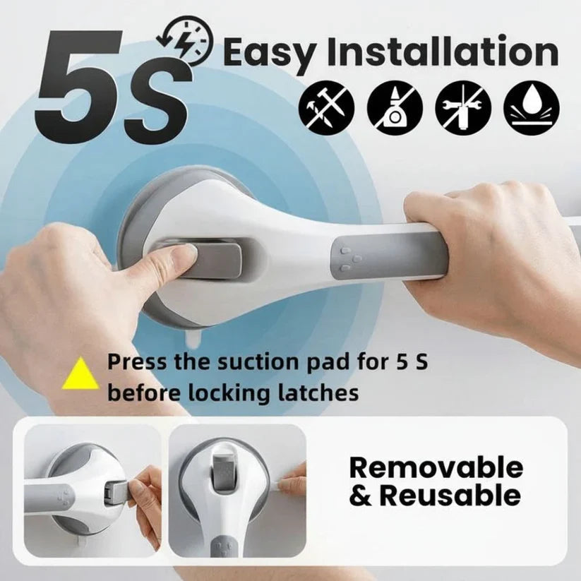 SafeHold No-Drill Suction Grab Bar