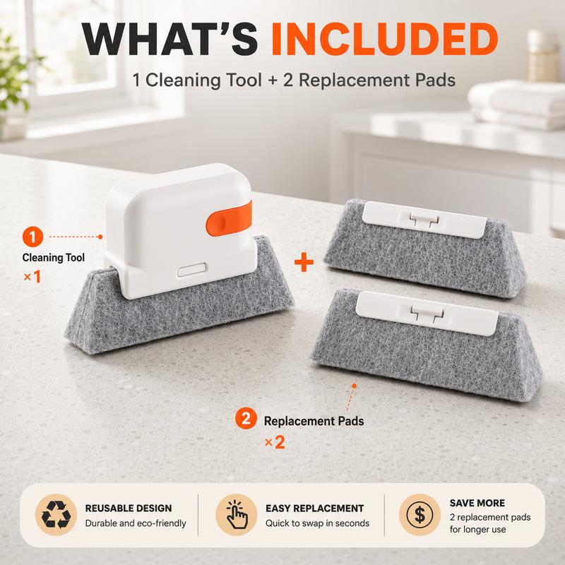 2-in-1 Window Track Cleaner With Deep Gap Brush & Scraper