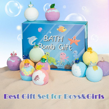 Kids Bath Bombs with Surprise Spring Toys Inside