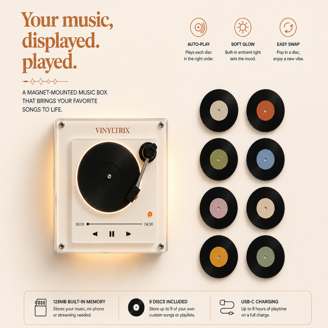 Mini NFC Vinyl Music Player – Show Your Favorite Song