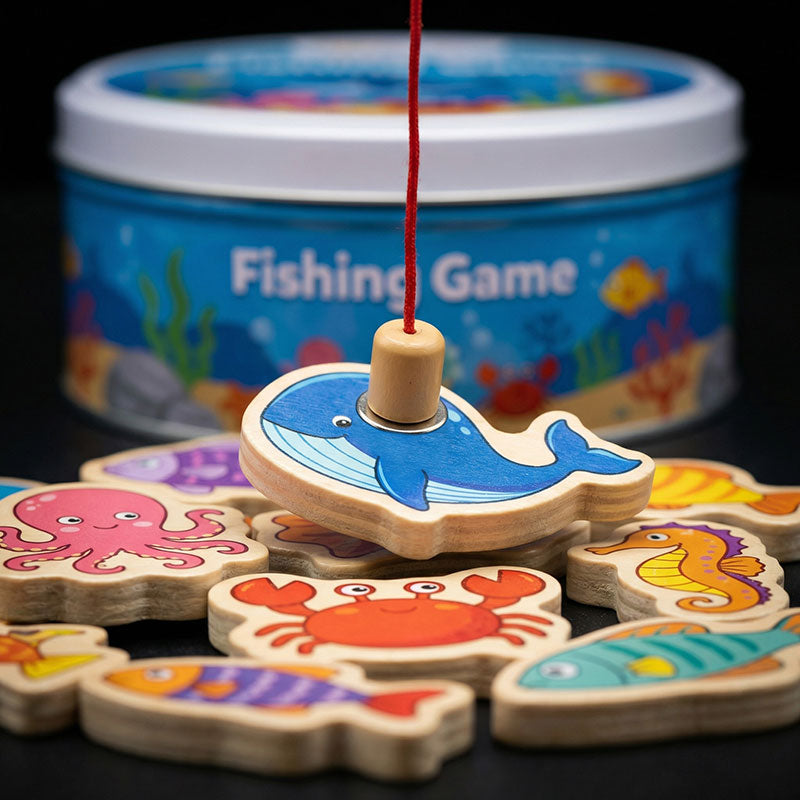 60K+ SOLD! Magnetic Wooden Fishing Game – Fun Ocean Adventure & Early Learning Toy