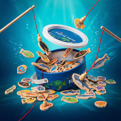 60K+ SOLD! Magnetic Wooden Fishing Game – Fun Ocean Adventure & Early Learning Toy