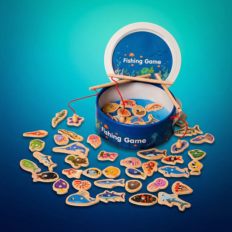 60K+ SOLD! Magnetic Wooden Fishing Game – Fun Ocean Adventure & Early Learning Toy