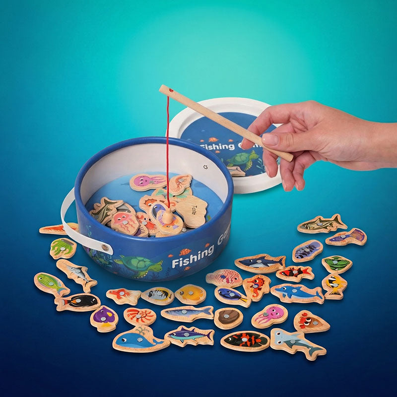 60K+ SOLD! Magnetic Wooden Fishing Game – Fun Ocean Adventure & Early Learning Toy