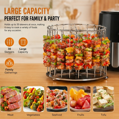 Bestseller｜Stainless Steel Air Fryer Grill Skewer Rack