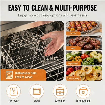 Bestseller｜Stainless Steel Air Fryer Grill Skewer Rack