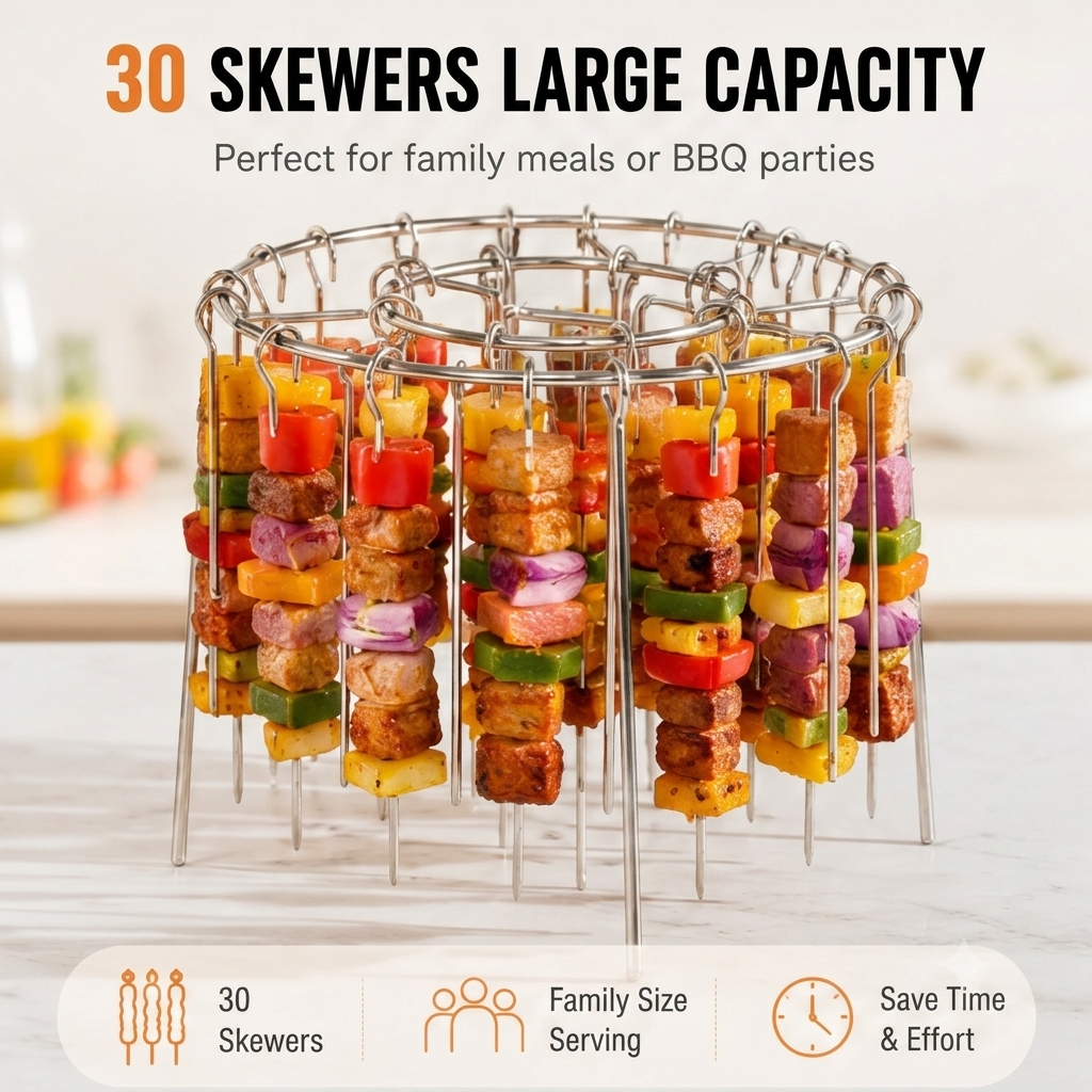 Bestseller｜Stainless Steel Air Fryer Grill Skewer Rack