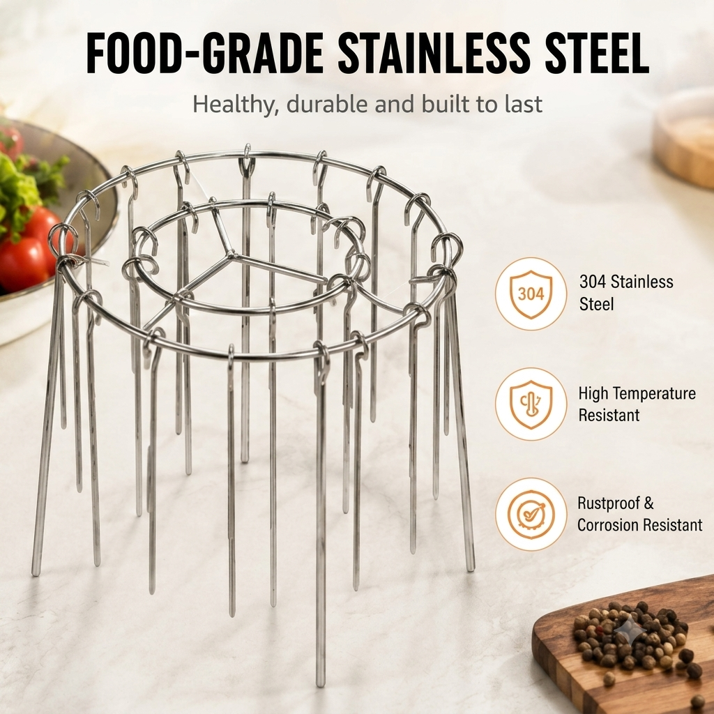 Bestseller｜Stainless Steel Air Fryer Grill Skewer Rack