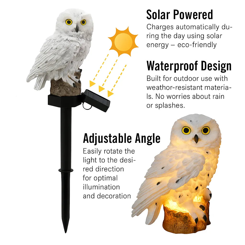 Solar Owl LED Garden Light – Waterproof Outdoor Accent Lighting