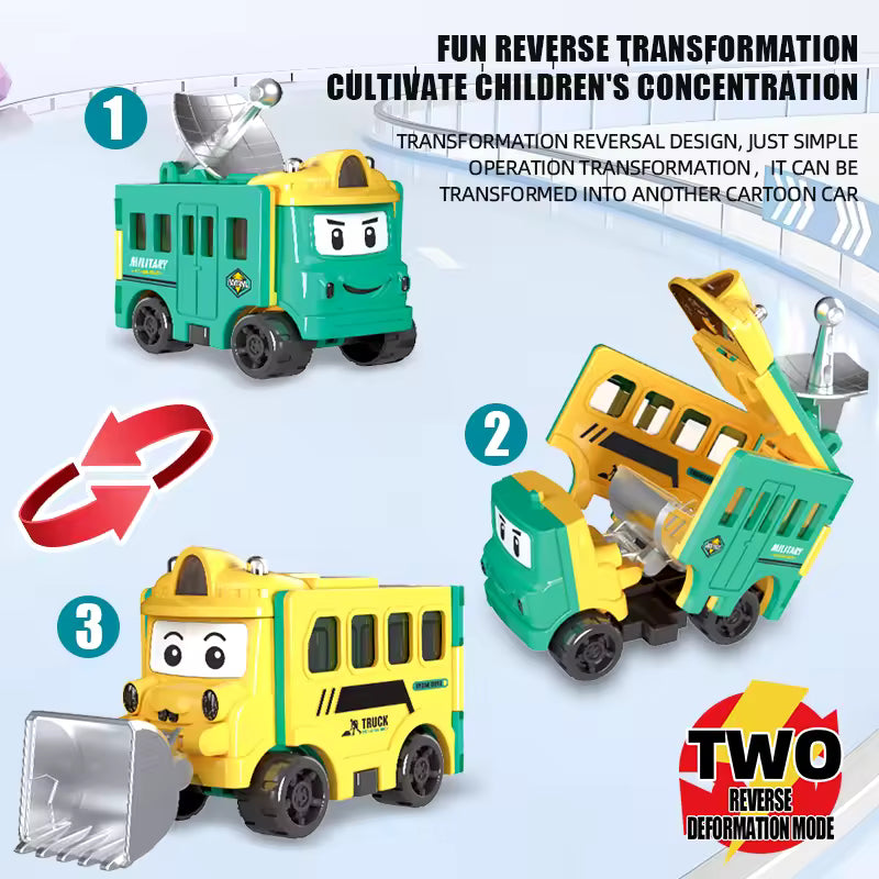 Flip & Change Reverse Car | Cartoon Transformable Kids Toy