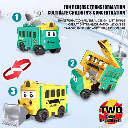 Flip & Change Reverse Car | Cartoon Transformable Kids Toy