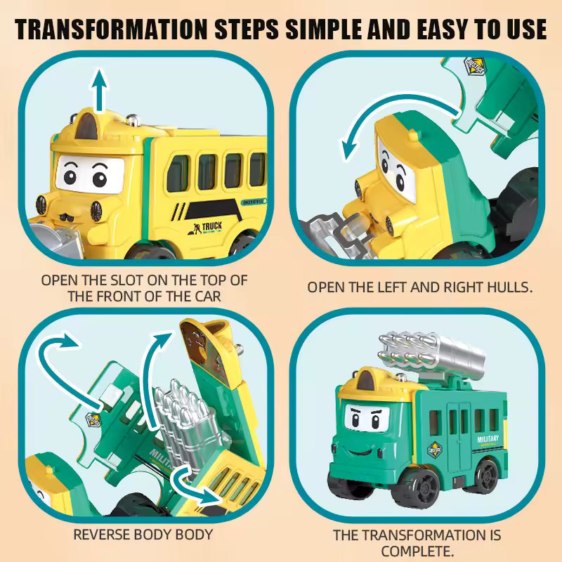 Flip & Change Reverse Car | Cartoon Transformable Kids Toy