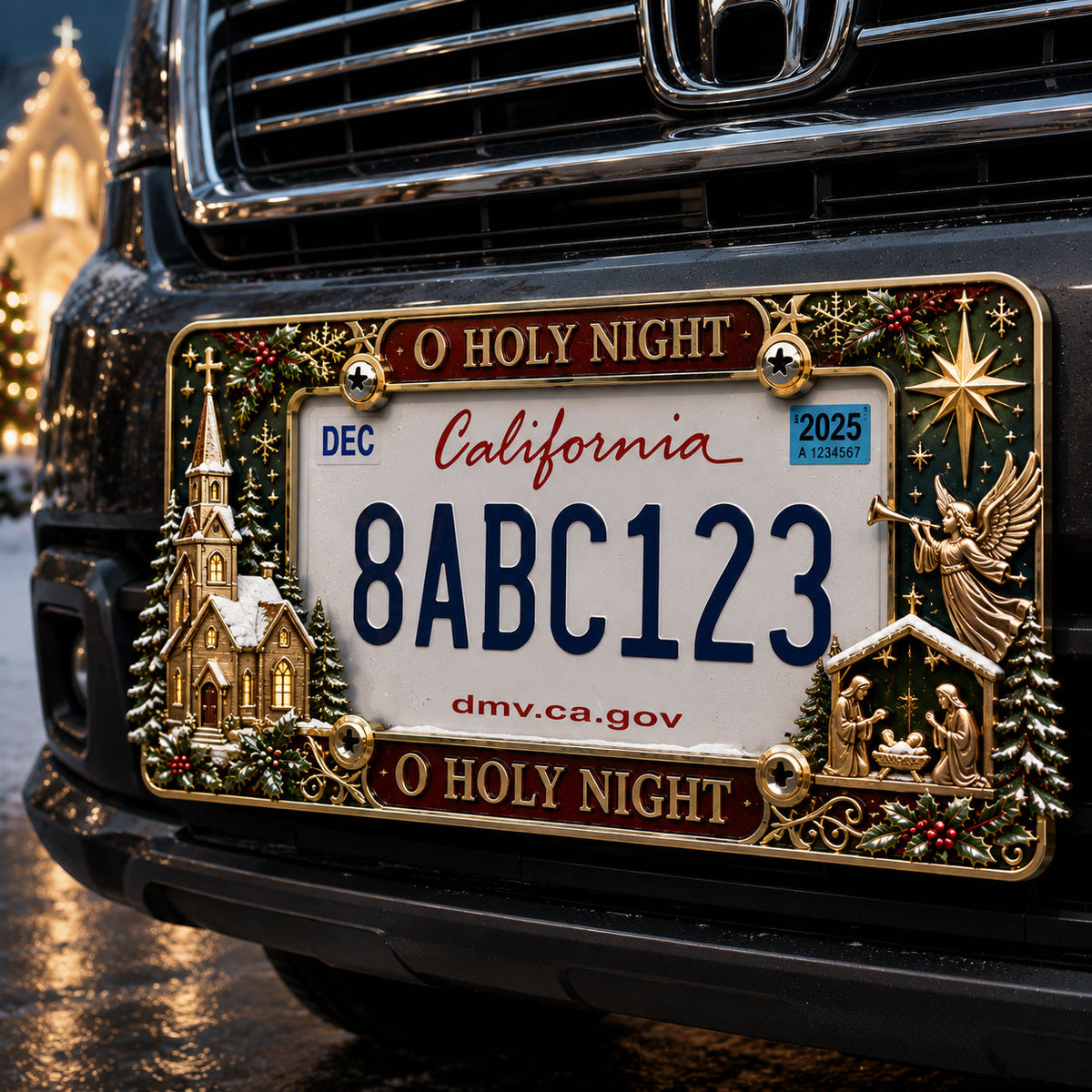 LAST DAY 70% OFF-Christmas License Plate Frame – Festive Style for Every Ride