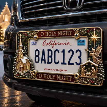 LAST DAY 70% OFF-Christmas License Plate Frame – Festive Style for Every Ride