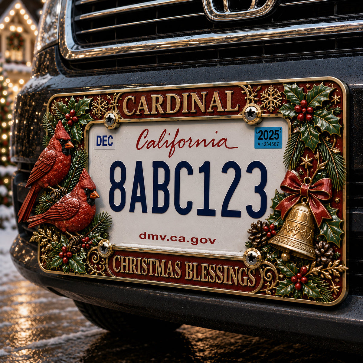 LAST DAY 70% OFF-Christmas License Plate Frame – Festive Style for Every Ride