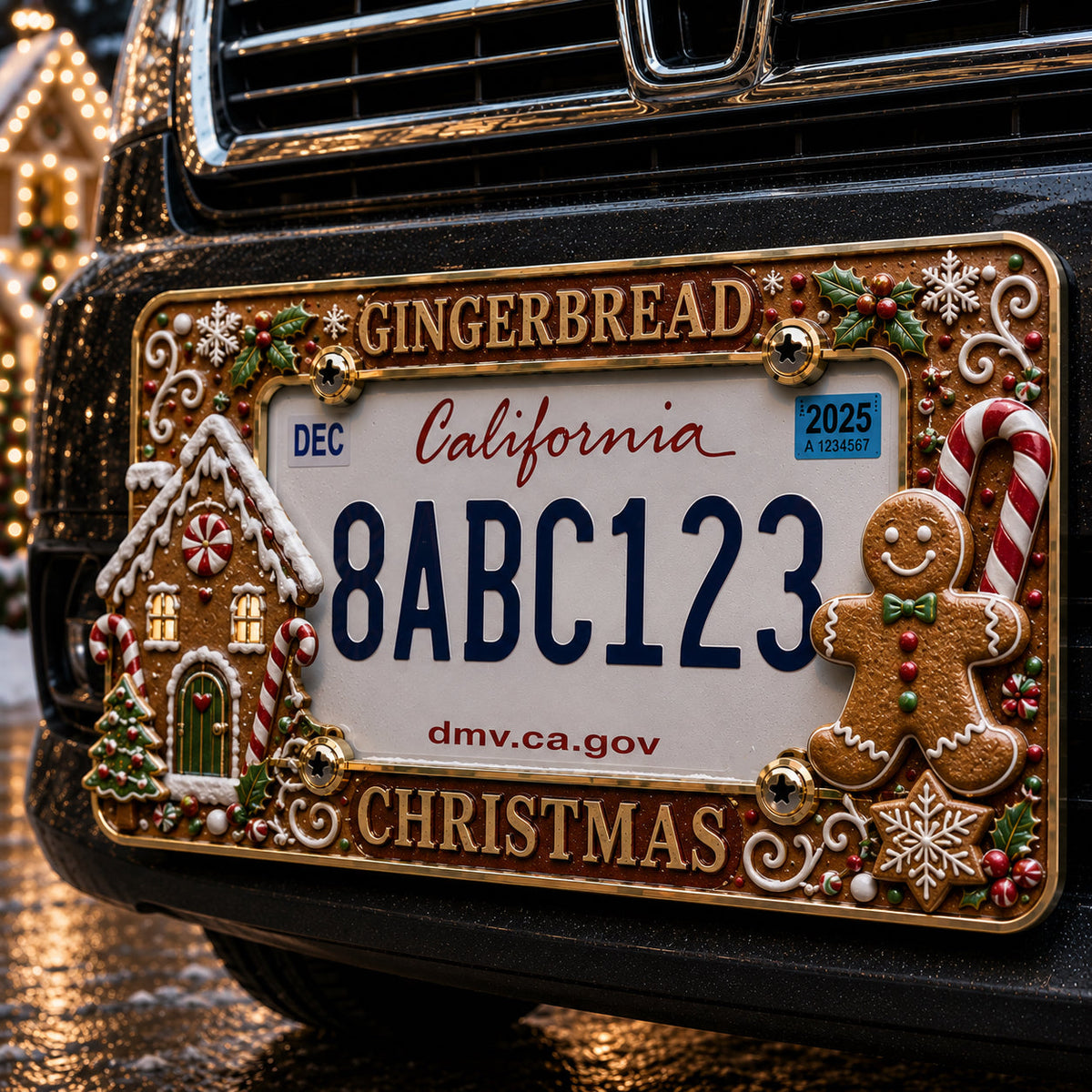 LAST DAY 70% OFF-Christmas License Plate Frame – Festive Style for Every Ride