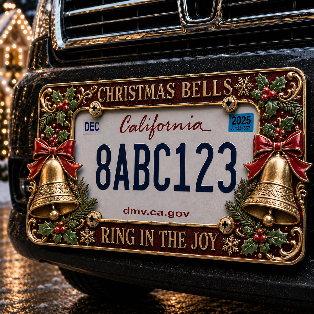LAST DAY 70% OFF-Christmas License Plate Frame – Festive Style for Every Ride