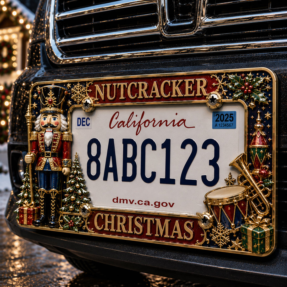 LAST DAY 70% OFF-Christmas License Plate Frame – Festive Style for Every Ride