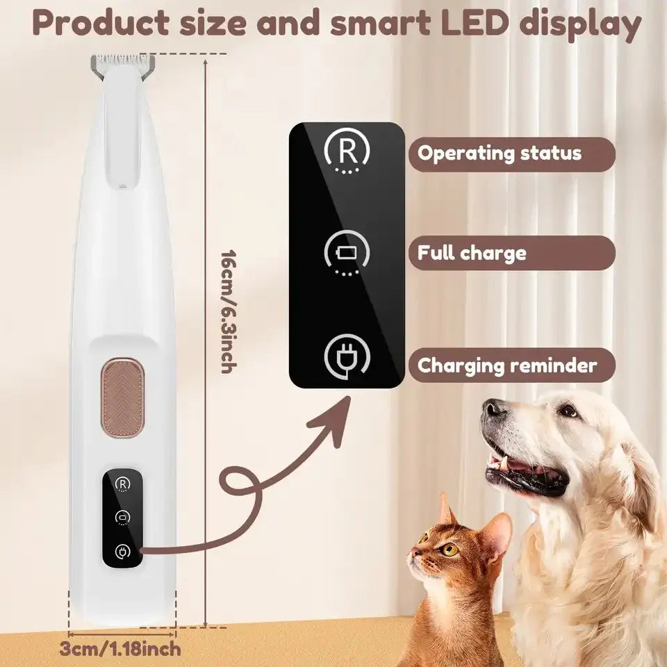 Precision Pet Trimmer – Safe Grooming for Paws, Eyes & Tail with LED Light