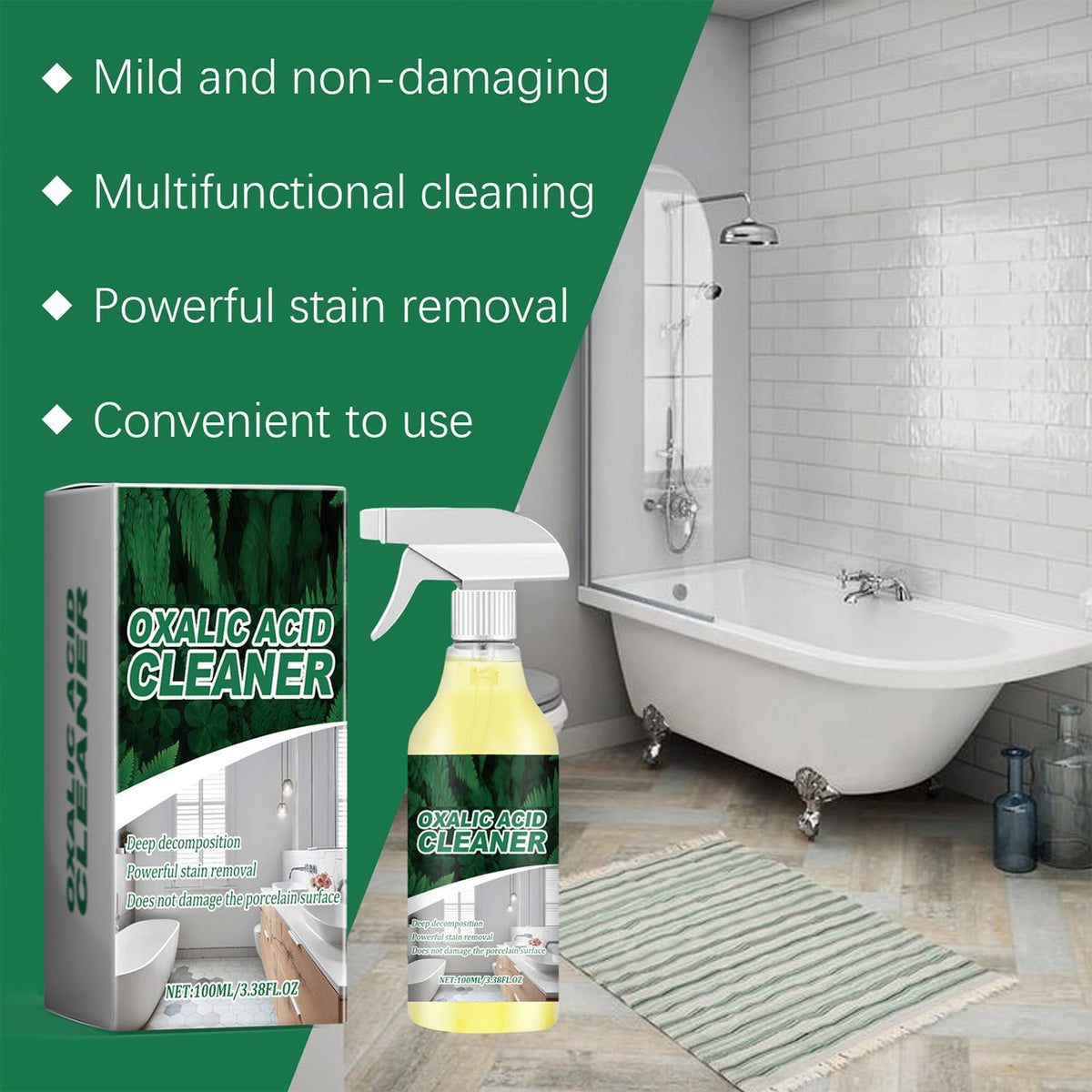 50K+ SOLD! 【CLEARANCE!】 Buy 3 Free 2 - Oxalic Acid Cleaner, Multipurpose Stain Remover Spray for Bathroom