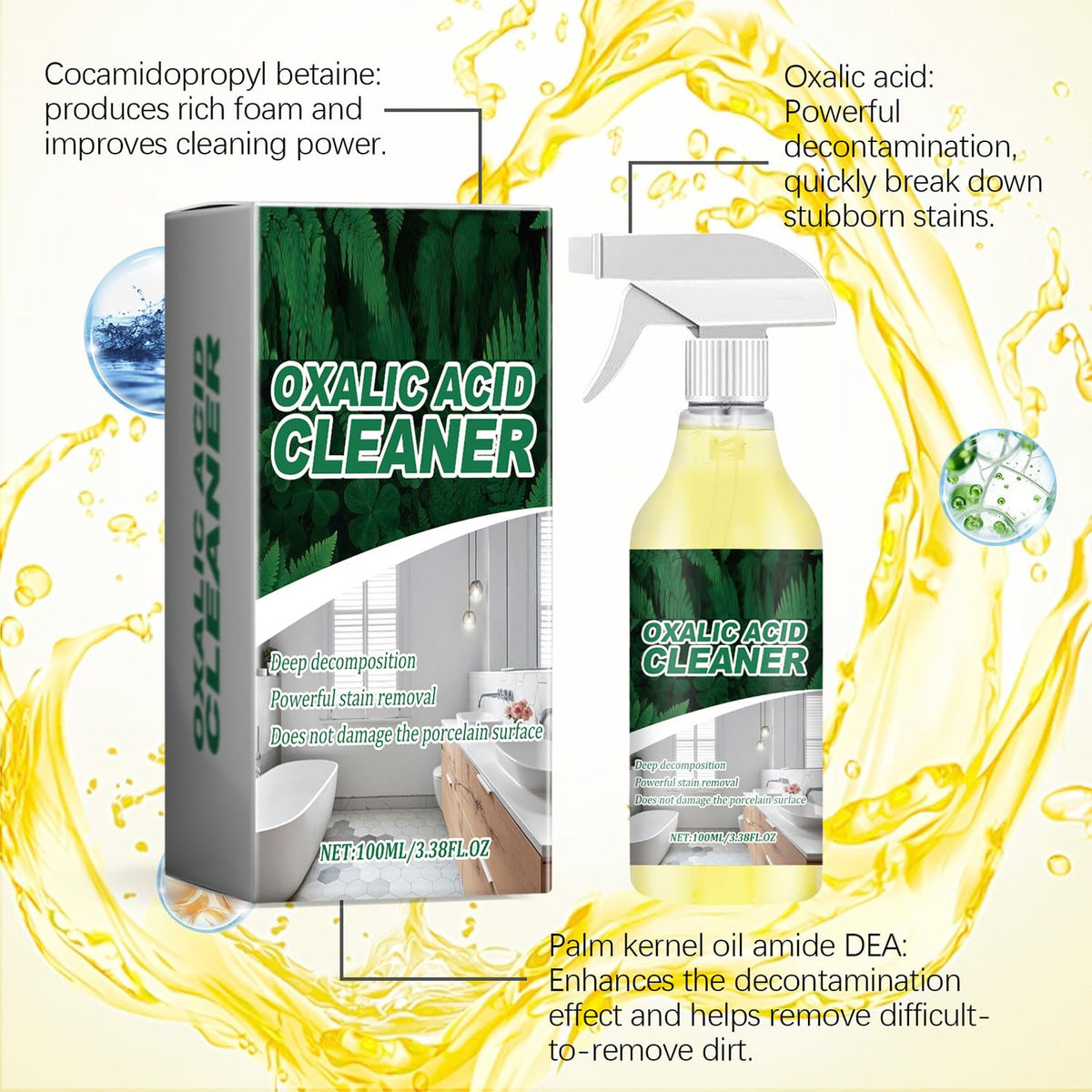 50K+ SOLD! 【CLEARANCE!】 Buy 3 Free 2 - Oxalic Acid Cleaner, Multipurpose Stain Remover Spray for Bathroom