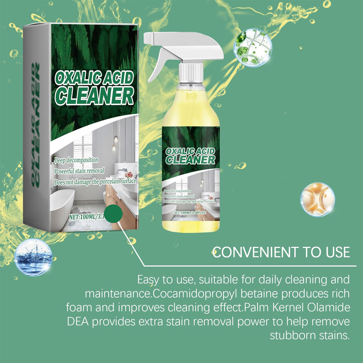 50K+ SOLD! 【CLEARANCE!】 Buy 3 Free 2 - Oxalic Acid Cleaner, Multipurpose Stain Remover Spray for Bathroom