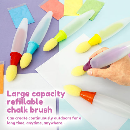 Sidewalk Chalk Paint Brush,Add Water to Brushes to Use,Easy to Use,Washable