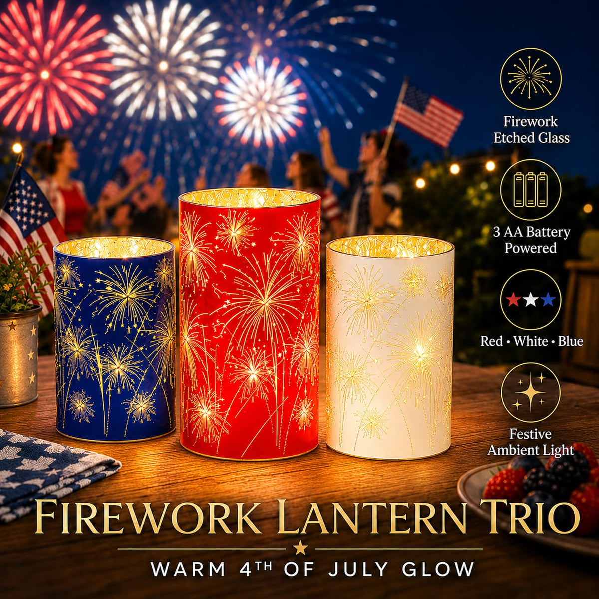 3-Piece Electronic Candle Holder Set, Candle Holders for Table Centerpiece
