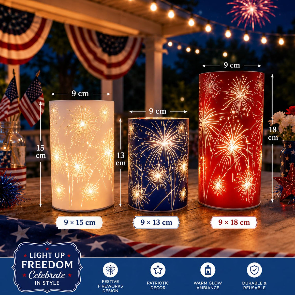 3-Piece Electronic Candle Holder Set, Candle Holders for Table Centerpiece