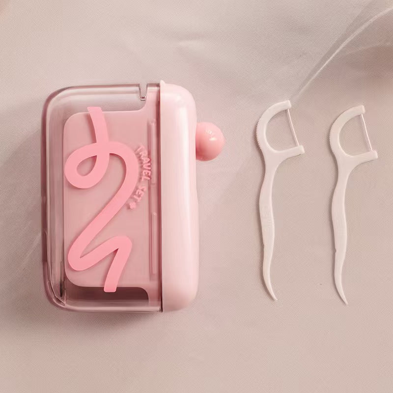 Portable Auto Pop-Up Dental Floss – Refillable Travel Case