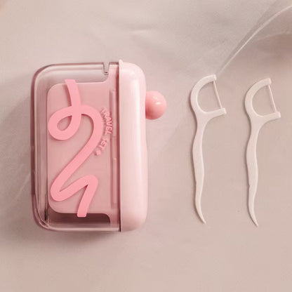 Portable Auto Pop-Up Dental Floss – Refillable Travel Case