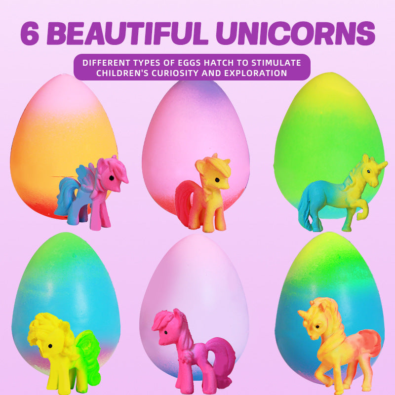6-Pack Surprise Unicorn Eggs: Hatch & Grow Mystery Toy Set