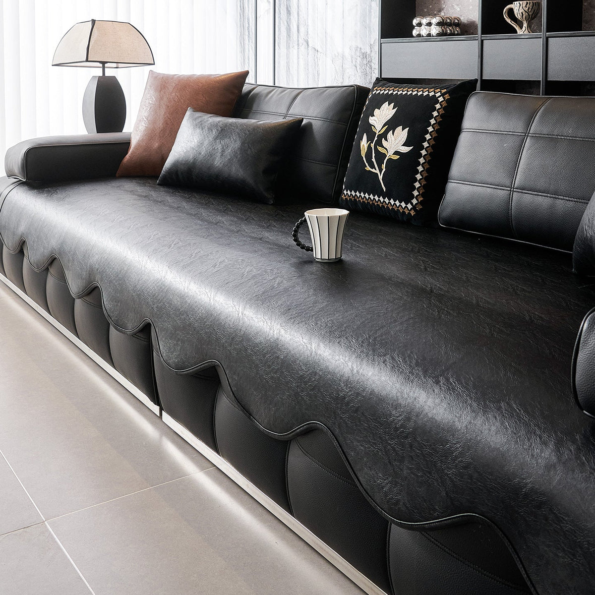 Premium Sofa Seat Protector Waterproof Faux Leather Cover for Everyday Protection