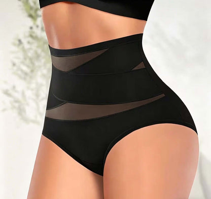 Women's Sheer High Waist Shaping Underwear, Sexy Mesh Shapewear Panty