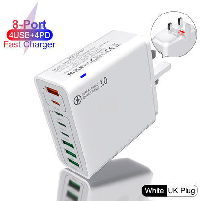 8 in 1 Waterproof Ports USB Fast Charger