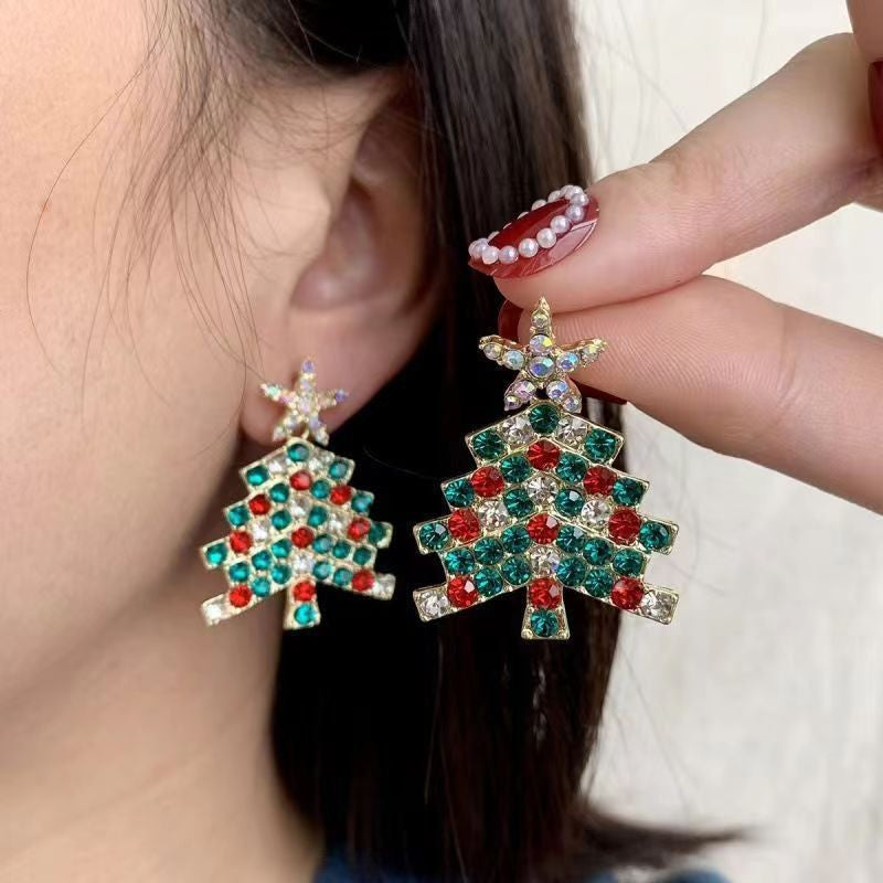 Christmas Tree Drop Earrings — Sparkling & Stylish Holiday Jewelry