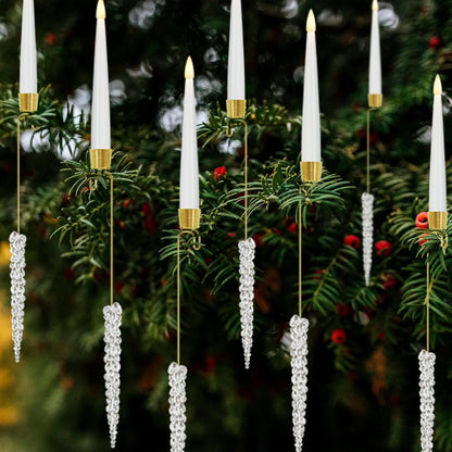 Hot SaleChristmas Tree Led Candles with Clear Crystal Ball Hook