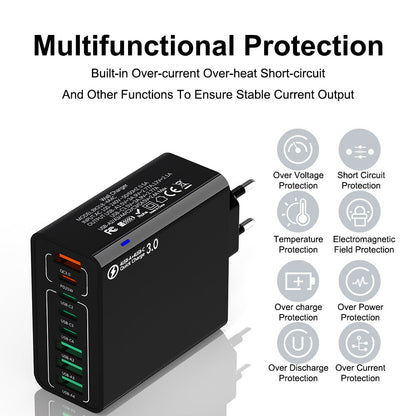8 in 1 Waterproof Ports USB Fast Charger