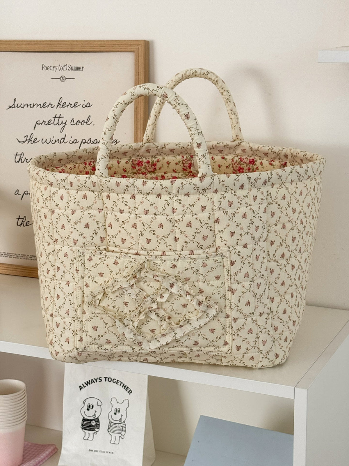 Boho Quilted Home Decor Tote