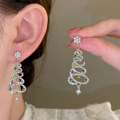 Christmas Tree Drop Earrings — Sparkling & Stylish Holiday Jewelry