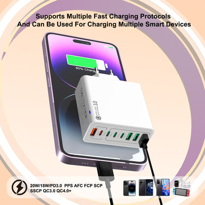 8 in 1 Waterproof Ports USB Fast Charger