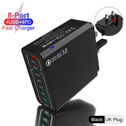8 in 1 Waterproof Ports USB Fast Charger